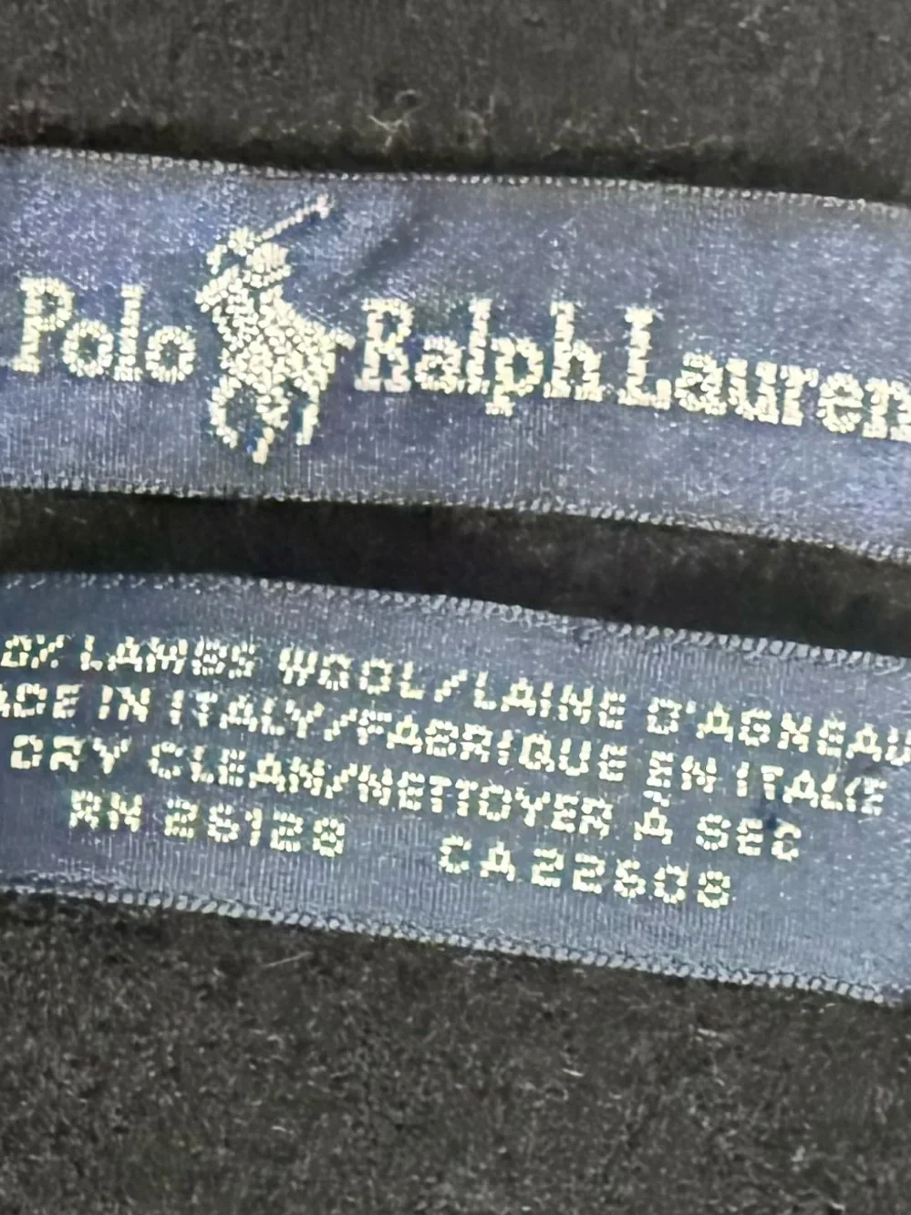 Polo Ralph Lauren Black Lambswool Scarf Purple Pony